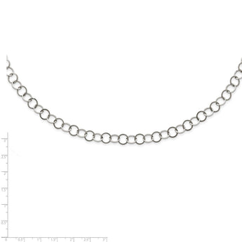 Stainless Steel Polished 8MM Circle Link Necklace