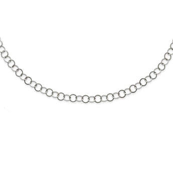 Stainless Steel Polished 8MM Circle Link Necklace