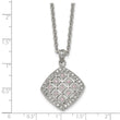 Stainless Steel Polished Clear and Pink CZ Square Necklace