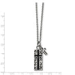 Stainless Steel Polished Black IP-plated Two-piece Cross Necklace