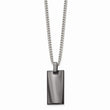 Stainless Steel Polished Black IP-plated Rectangle Necklace