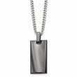 Stainless Steel Polished Black IP-plated Rectangle Necklace