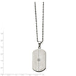 Stainless Steel Brushed and Polished w/CZ Necklace