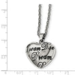 Stainless Steel Polished Heart Dream Necklace