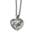 Stainless Steel Polished and Enameled Hope Heart Necklace