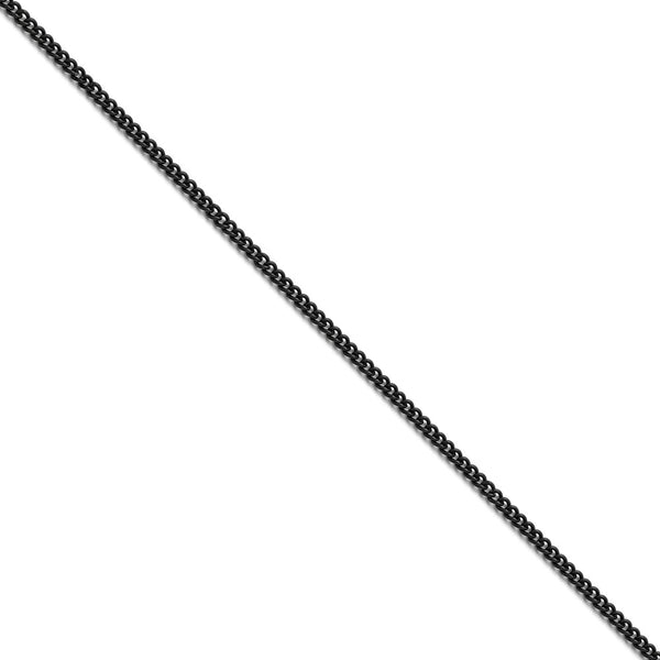 Stainless Steel Polished Black IP-plated 2.25mm Round Curb Chain