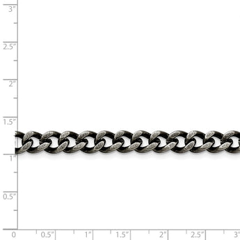 Stainless Steel 7.50mm Oxidized Curb Chain
