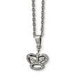 Stainless Steel CZ Crown Necklace