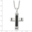 Stainless Steel Polished/Black IP-plated 1/10ct. Diamond Necklace
