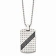Stainless Steel Polished 1/2ct tw. Diamond Dog Tag Necklace