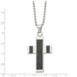 Stainless Steel Polished 1/2ct tw. Diamond Cross Necklace