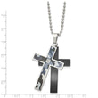 Stainless Steel Polished Black IP-plated 0.02ct. Diamond Necklace