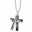 Stainless Steel Polished Black IP-plated 0.02ct. Diamond Necklace