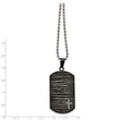 Stainless Steel Polished/Brushed IP-plated 1/10ct.tw Dia Dog Tag Necklace