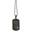 Stainless Steel Polished/Brushed IP-plated 1/10ct.tw Dia Dog Tag Necklace