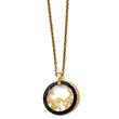Stainless Steel/Ceramic Polished/Laser Cut Yellow IP-plated Necklace