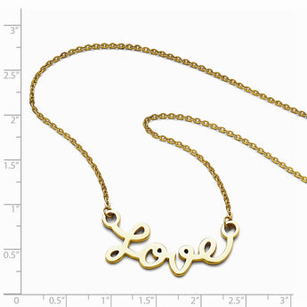 Stainless Steel Polished Yellow IP-plated Love Necklace