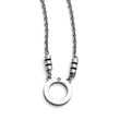 Stainless Steel Polished Black Enamel CZ Circle Necklace