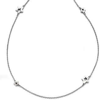 Stainless Steel Polished Slip On Stars Necklace