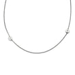 Stainless Steel Polished Circles with CZ Necklace