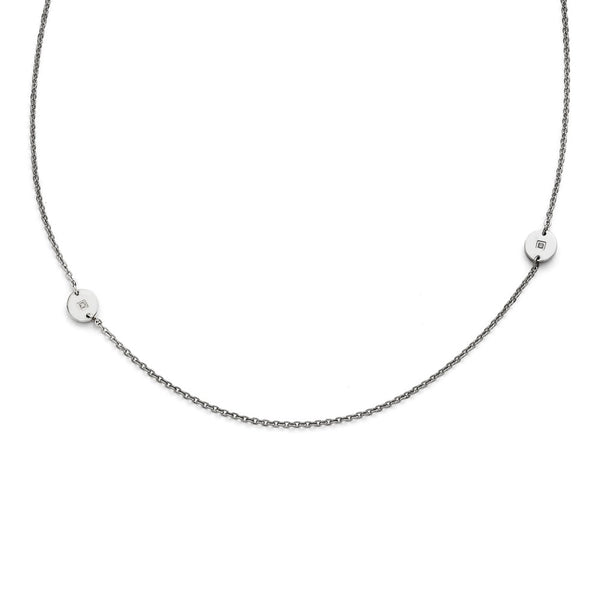 Stainless Steel Polished Circles with CZ Necklace