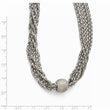 Stainless Steel Polished and Laser Cut 6 Strand Necklace