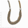Stainless Steel Yellow/Rose IP-plated Braided Mesh Necklace