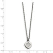 Stainless Steel Polished Heart with CZs Necklace