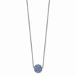 Stainless Steel Polished Blue Enamel w/Crystals w/2in ext. Necklace