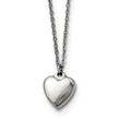 Stainless Steel Polished Heart w/1.50in. ext. Necklace