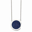 Stainless Steel Polished with Blue Druzy Stone Necklace