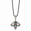 Stainless Steel and Polished Fleur de Lis Necklace