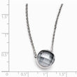 Stainless Steel Polished Grey Glass w/1in ext Necklace