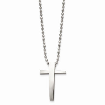 Stainless Steel Cross 22in Necklace