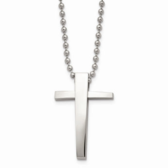 Stainless Steel Cross 22in Necklace