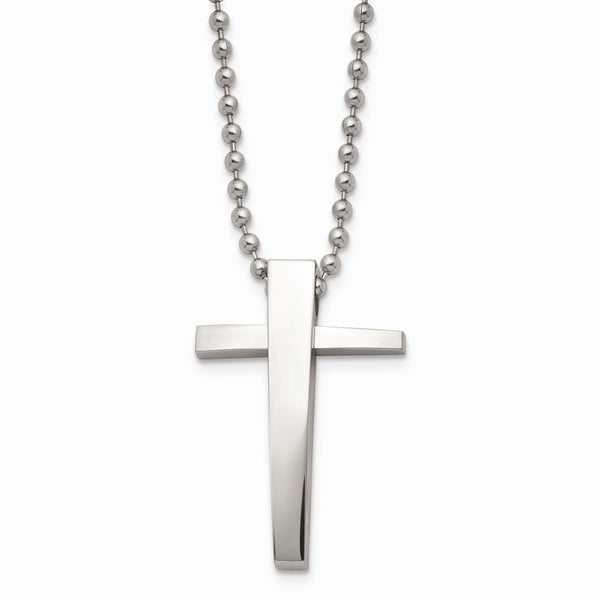 Stainless Steel Cross 22in Necklace
