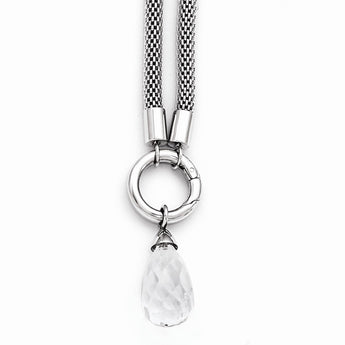 Stainless Steel Polished Interchangeable Glass Charm Necklace