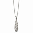 Stainless Steel Polished Crystal Pendant Necklace