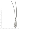 Stainless Steel Polished Crystal Pendant Necklace