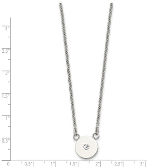 Stainless Steel Polished CZ Necklace