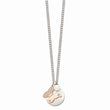 Stainless Steel Brushed & Polished Rose IP CZ Butterfly&FWC Pearl Necklace