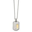 Stainless Steel 18k Gold Plating with .01ct. Diamond 24in Necklace