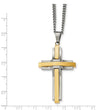 Stainless Steel Polished Yellow IP-plated Cross Necklace