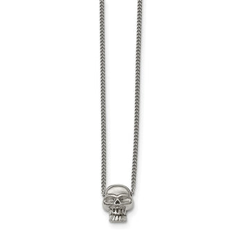 Stainless Steel Polished Skull Necklace