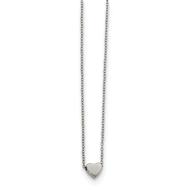 Stainless Steel Polished Heart Necklace