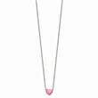 Stainless Steel Pink IP-plated Polished Heart Necklace