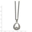 Stainless Steel Polished Claddagh Necklace