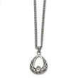 Stainless Steel Polished Claddagh Necklace