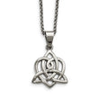 Stainless Steel Polished Heart with Trinity Knot Necklace