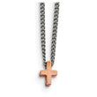 Stainless Steel Polished Rose IP-plated Cross Necklace